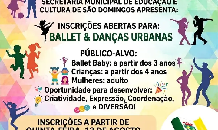 São Domingos abre inscrições para Ballet e Danças Urbanas