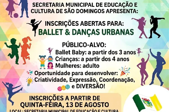 São Domingos abre inscrições para Ballet e Danças Urbanas