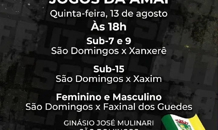 São Domingos entra em quadra pelos Jogos da AMAI nesta quinta-feira
