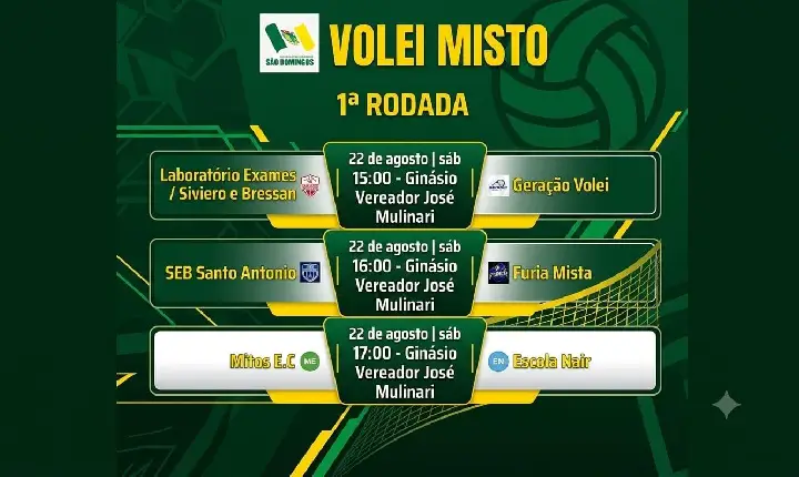 São Domingos inicia mais um Campeonato Municipal de Vôlei e promove esporte, saúde e integração