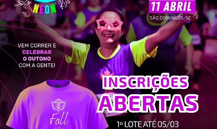 São Domingos vai brilhar na corrida: vem aí a Night Neon Run