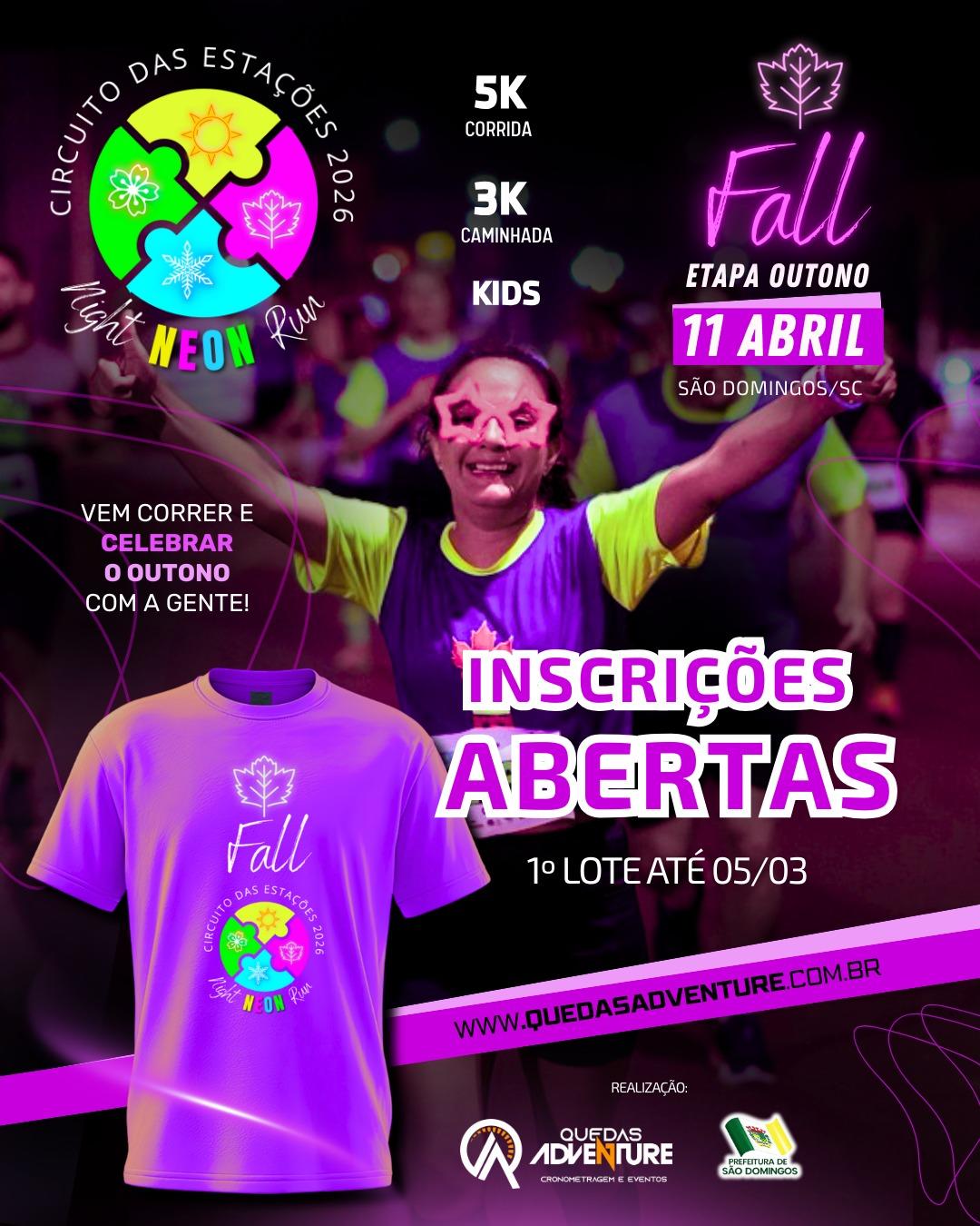 São Domingos vai brilhar na corrida: vem aí a Night Neon Run