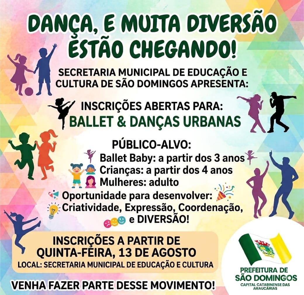 São Domingos abre inscrições para Ballet e Danças Urbanas