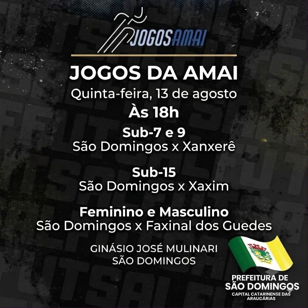 São Domingos entra em quadra pelos Jogos da AMAI nesta quinta-feira